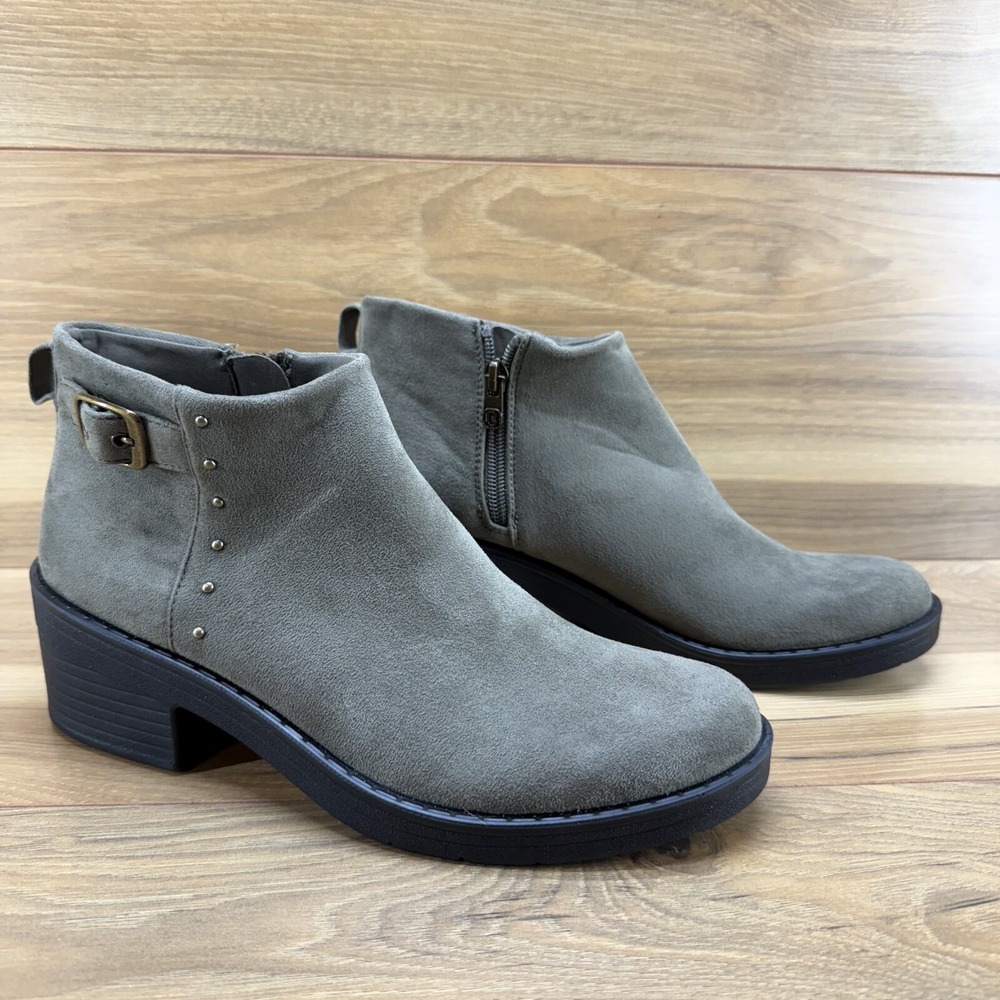 Bzees‎ Womens Boot Size 8 M Olivia Green Washable Studded Zip Comfort
